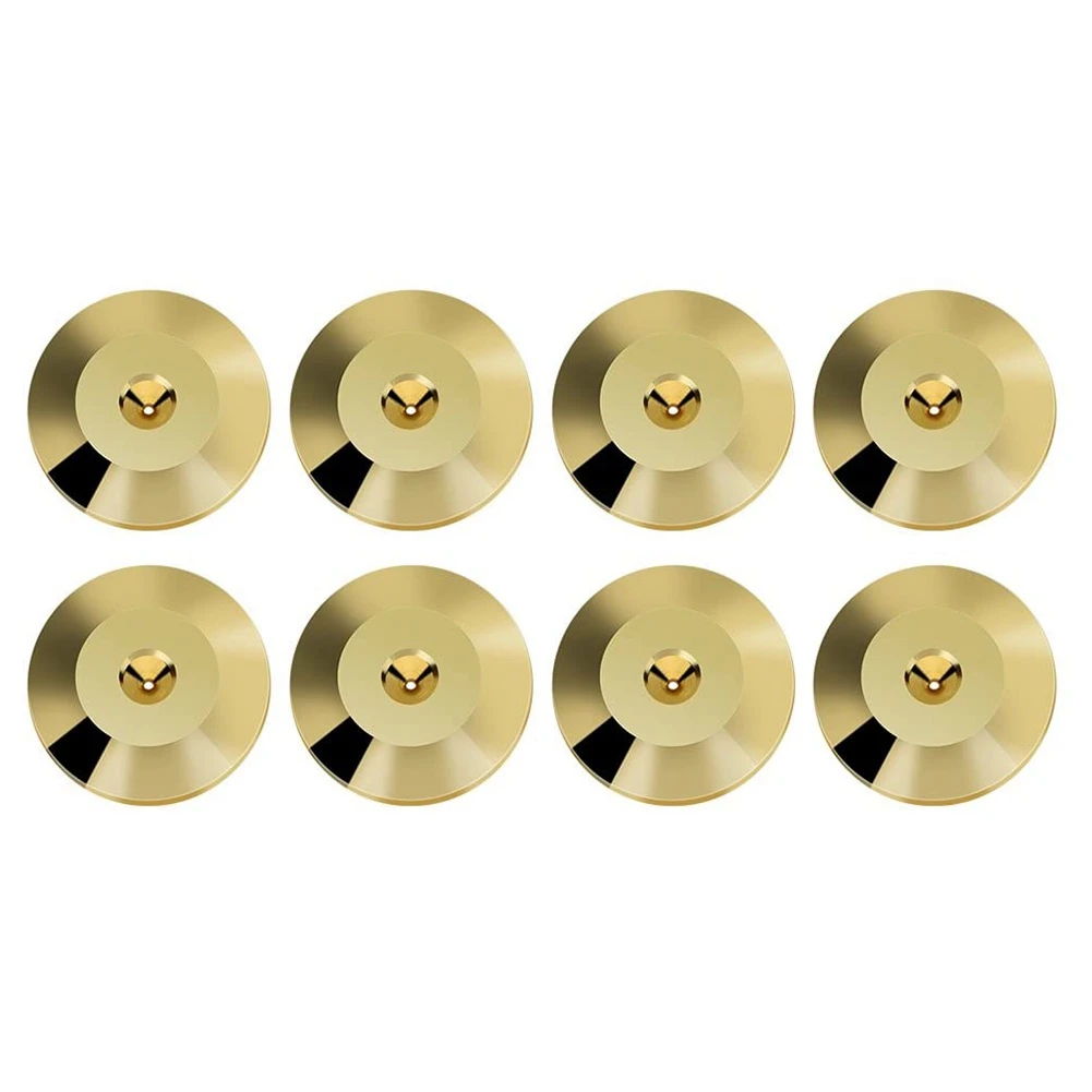 

8 Pcs Universal Copper Speaker Spikes Pads Speaker Shock Base Pad Isolation Stand Feet Cone Base Mats Floor 25 x 4mm