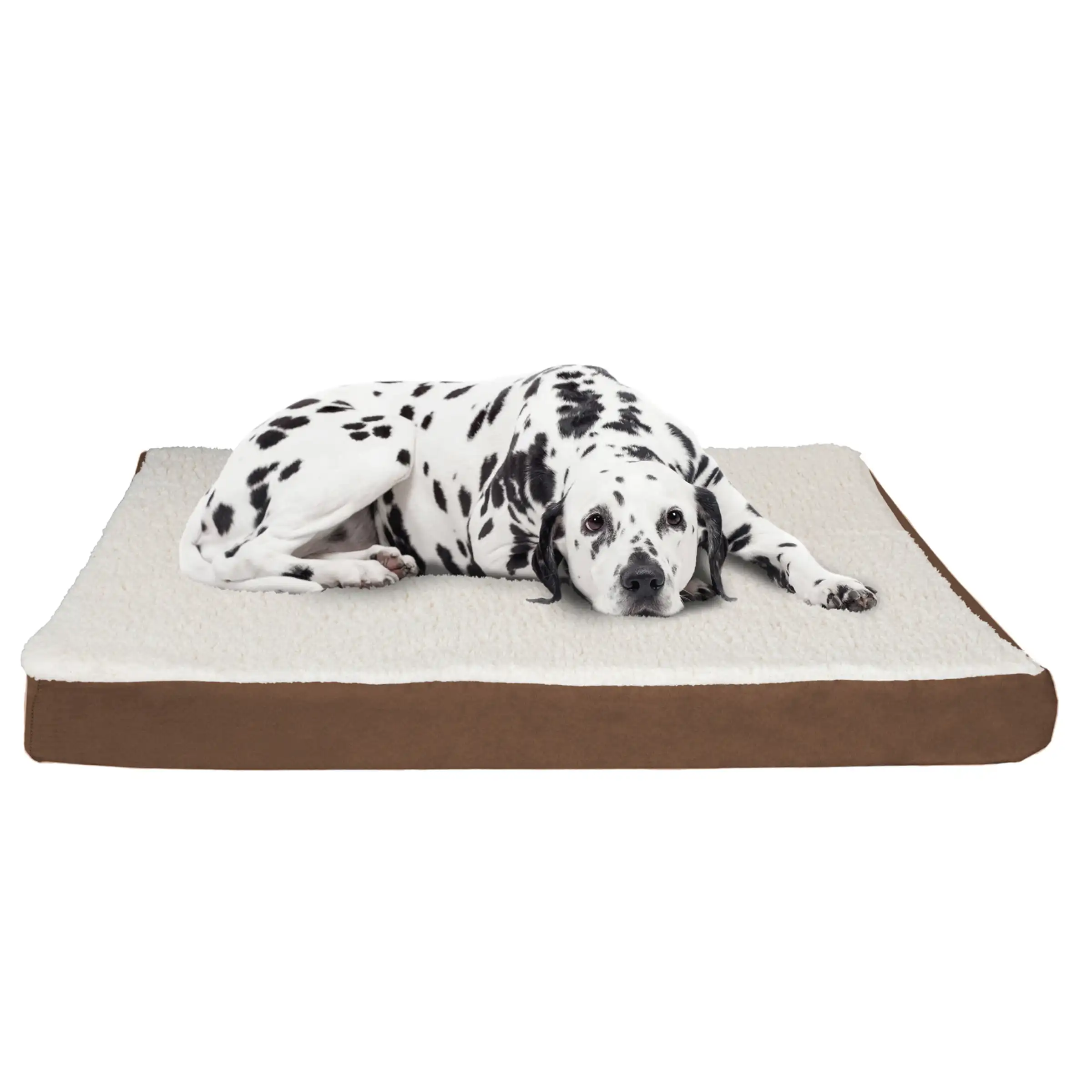 

Dog Bed – 2-Layer Memory Foam Dog Bed with Machine Washable Sherpa Top Cover – 44x35 Dog Bed for Large Dogs up to 100lb by