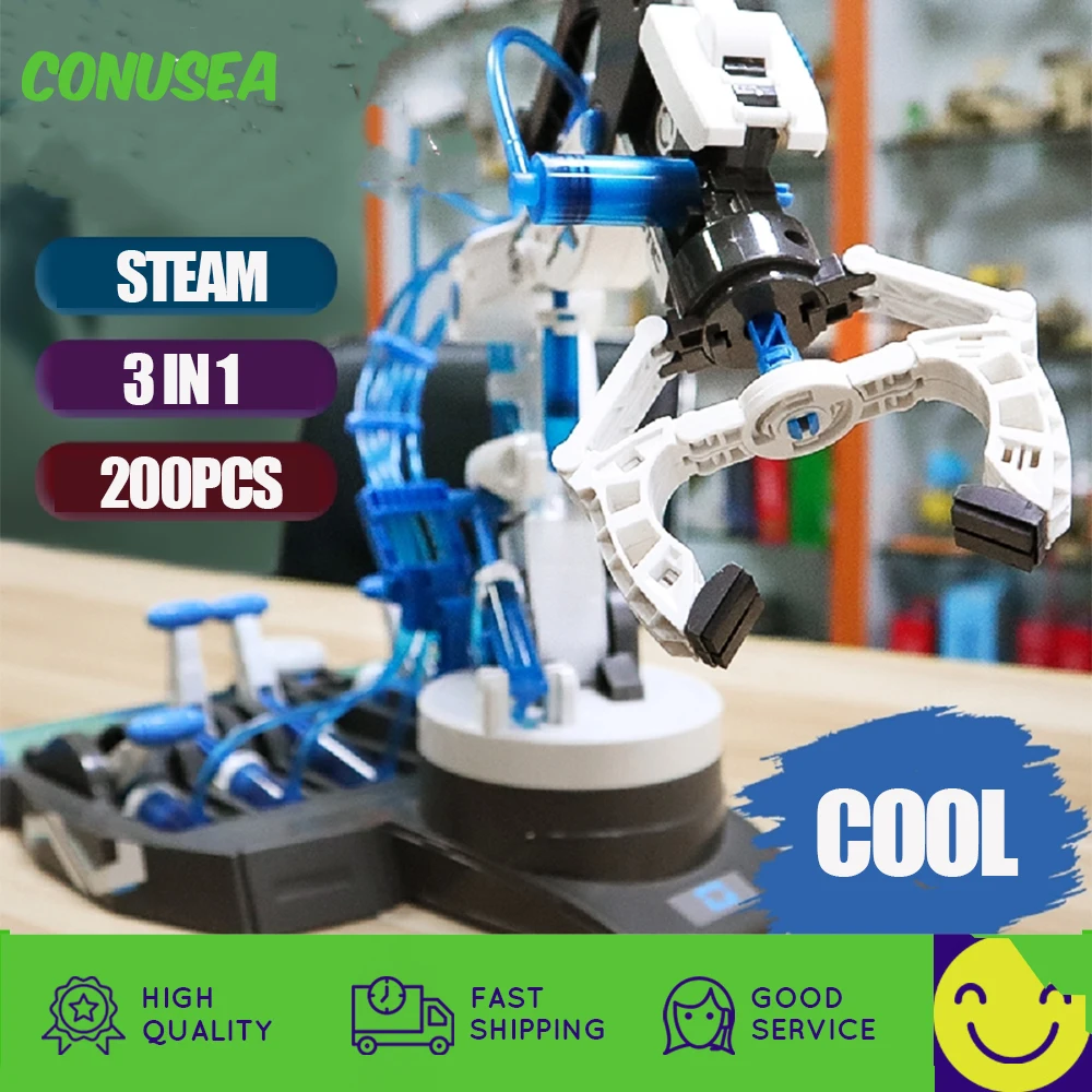 

Hydraulic Robot Mechanical Arm Diy 3In1 Assembled Explore Kids Science Experiment Engineering Educational Toys Set for Children