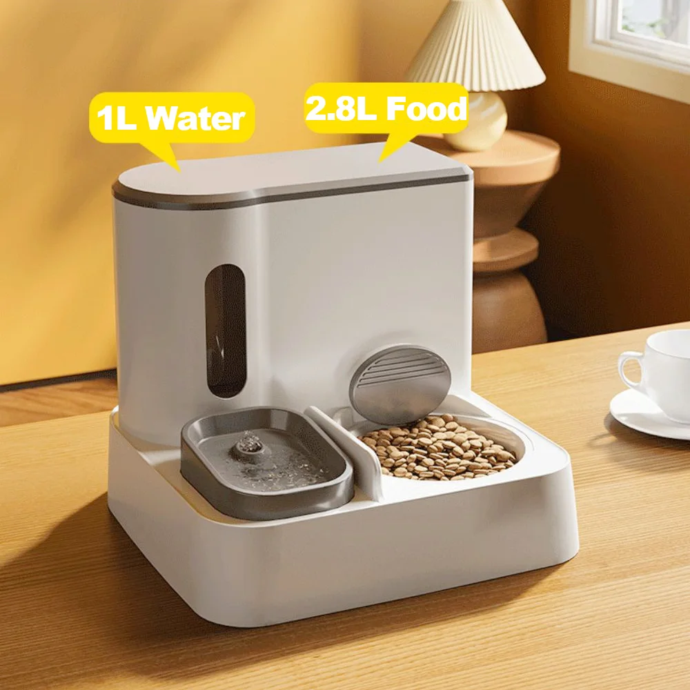 

Pet Food Water Dispenser Cat Auto Feeder Drinker Bowl Pussy Drinking Water Feeding Bowls 1 L and 2.8L Water Source Pet Suppiles