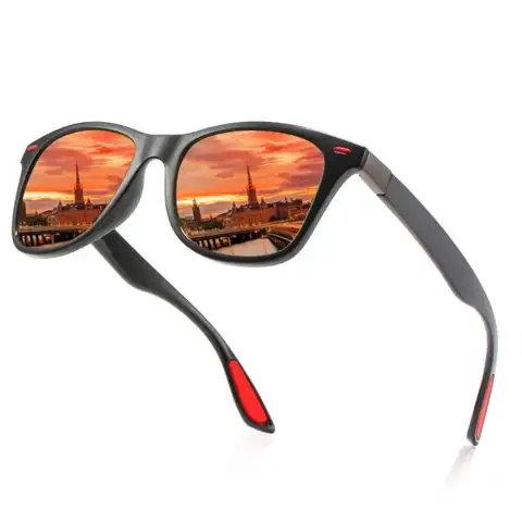 Солнцезащитные очки с поляризацией UV400 для мужчин и женщин, Модные Винтажные квадратные солнечные аксессуары, для вождения, рыбалки, летние ...