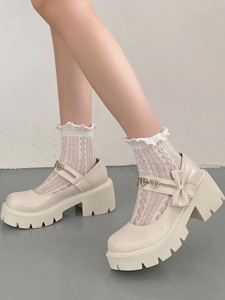 

Fad High Heels Women Mary Janes Chunky Sandals 2022 New Trend Platform Bow Party Shoes Summer Autumn Women Casual Lolita Sandals