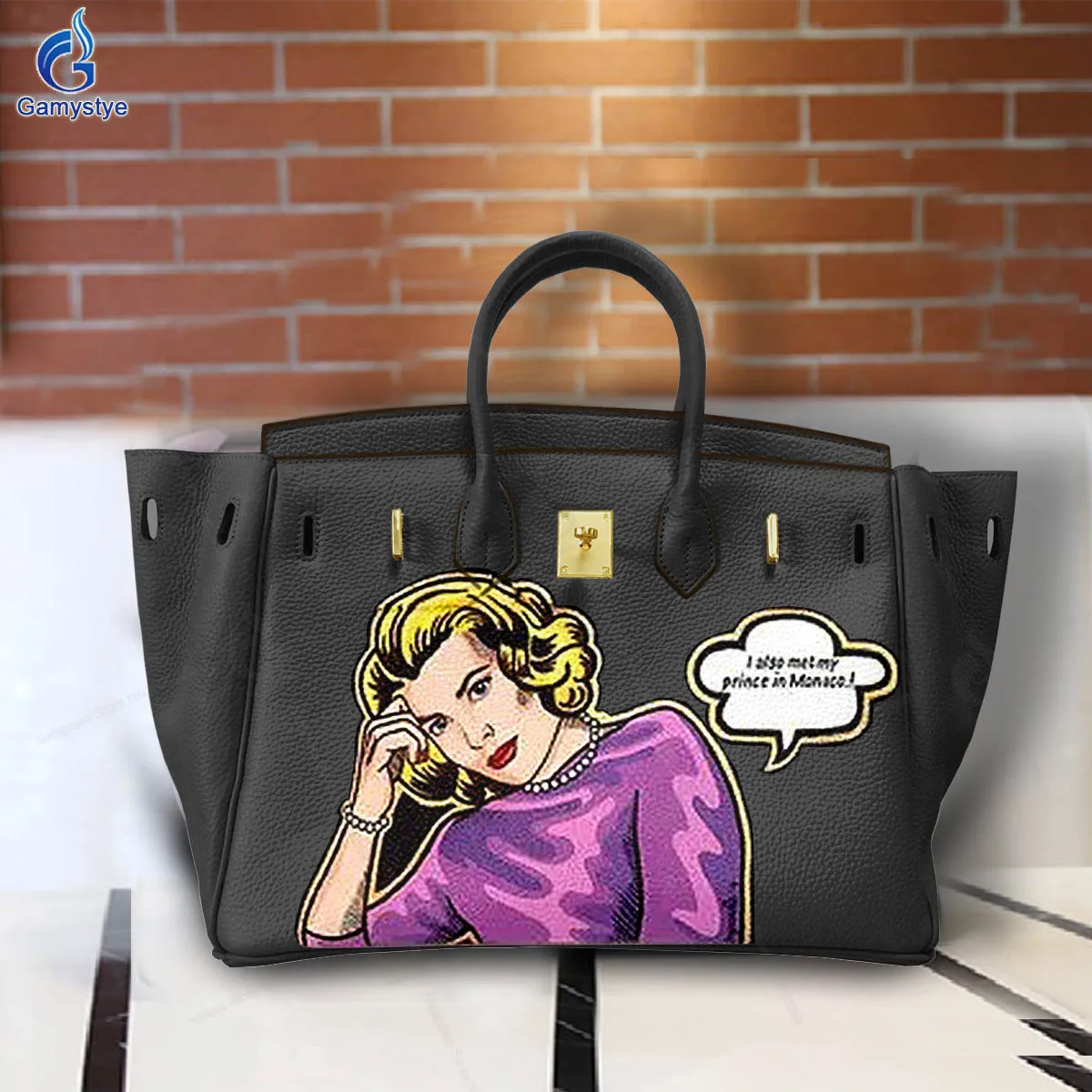 

Hand Painted Women Bag Vintage Cow Leather Bag Ladies Genuine Leather Handbags Women Large Vintage Female Office Shoulder Tote
