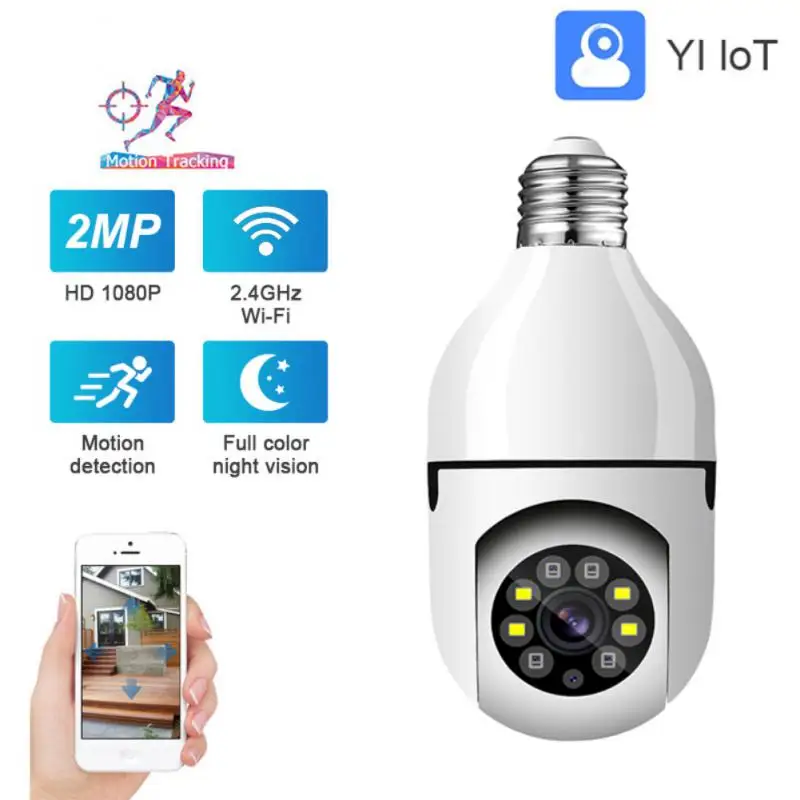 

Bulb Wifi Camera Full Color Night 1080p E27 Ptz Camera Automatic Human Tracking Home Security Not Installed