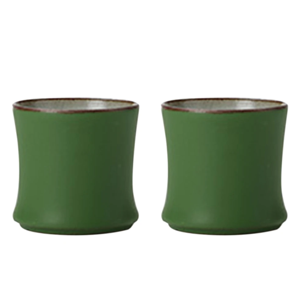 

2 шт., керамические открывающиеся чашки в китайском стиле, набор зеленых красивых чайных чашек кунг-фу, Бамбуковая чайная посуда, кружки для ...