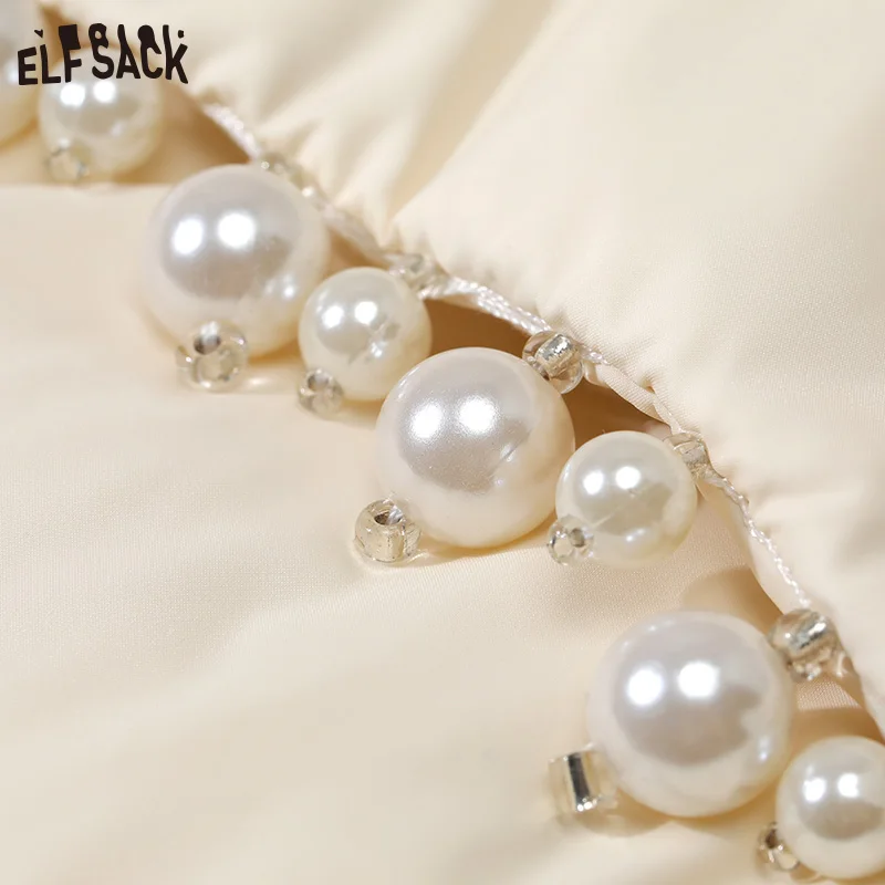 ELFSACK White Down Coats Women 2022 Winter New Loose Designed Jackets