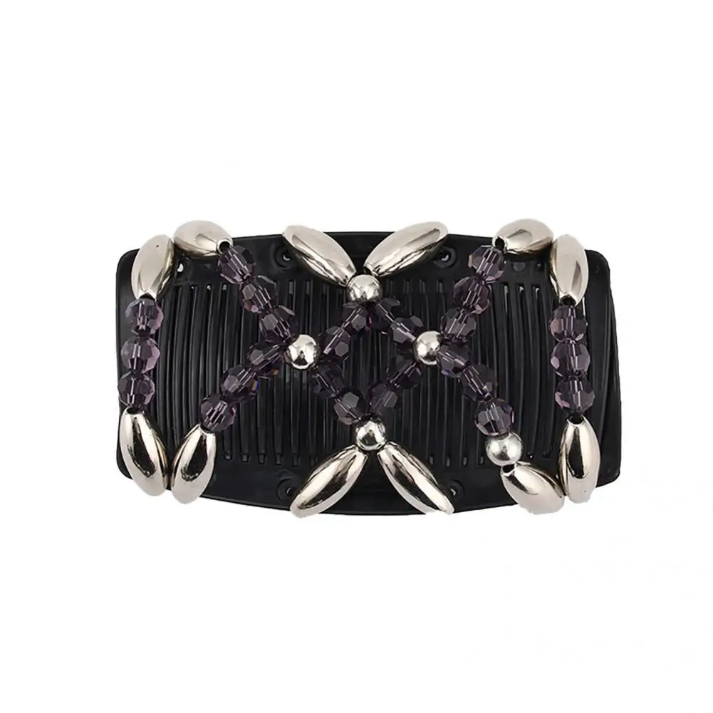 

Clip Comb Delicate Women Elastic Stretchy Double Hair Comb Reusable Wear-Resistant Hairpin Comb