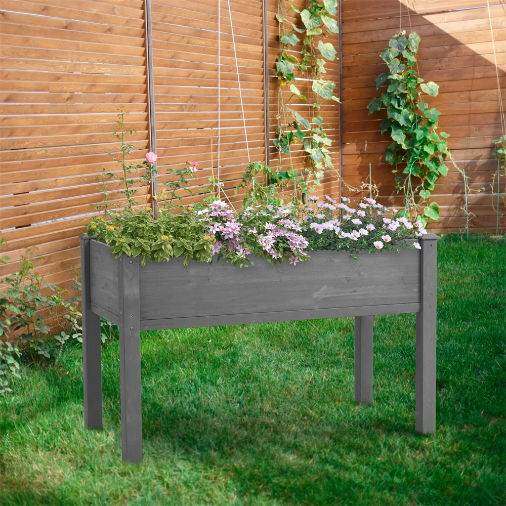 

Raised Garden Bed with Legs Elevated Wooden Planter Box for Outdoor Plants