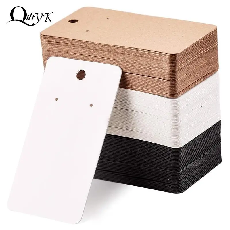 

100pcs Earring Cards Bags Necklace Earring Display Cards Self-Seal Bags Kraft Paper Card for DIY Jewelry Packaging