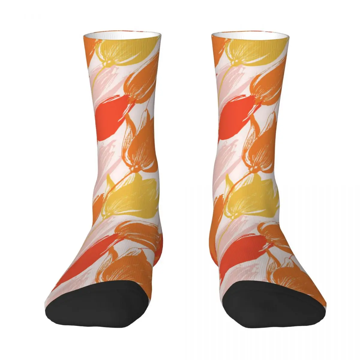 Watercolor Tulip Flowers Seamless Pattern Adult Socks,Unisex socks,men Socks women Socks