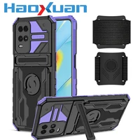 shockproof wristband phone case for oppo a15 a15s a16 a12 a7 a5s luxury watchband bracket protective cover for oppo a74 a95 a54
