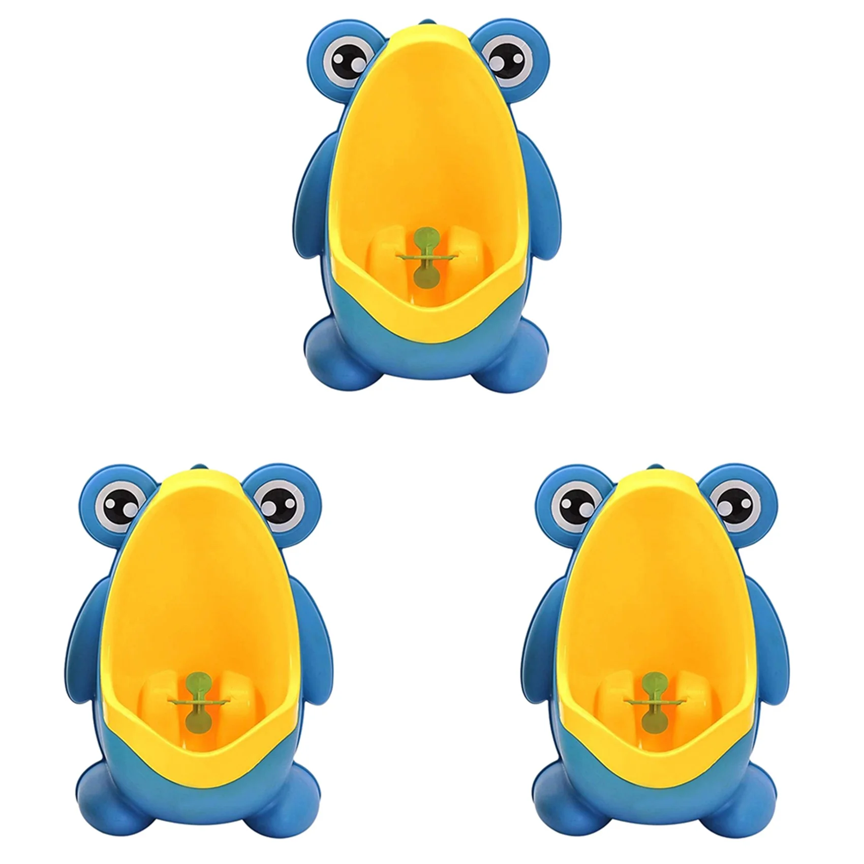 

2X Frog Pee Training Cute Potty Training Urinal for Boys with Funny Aiming Target Urinals for Toddler Boy (Blue)