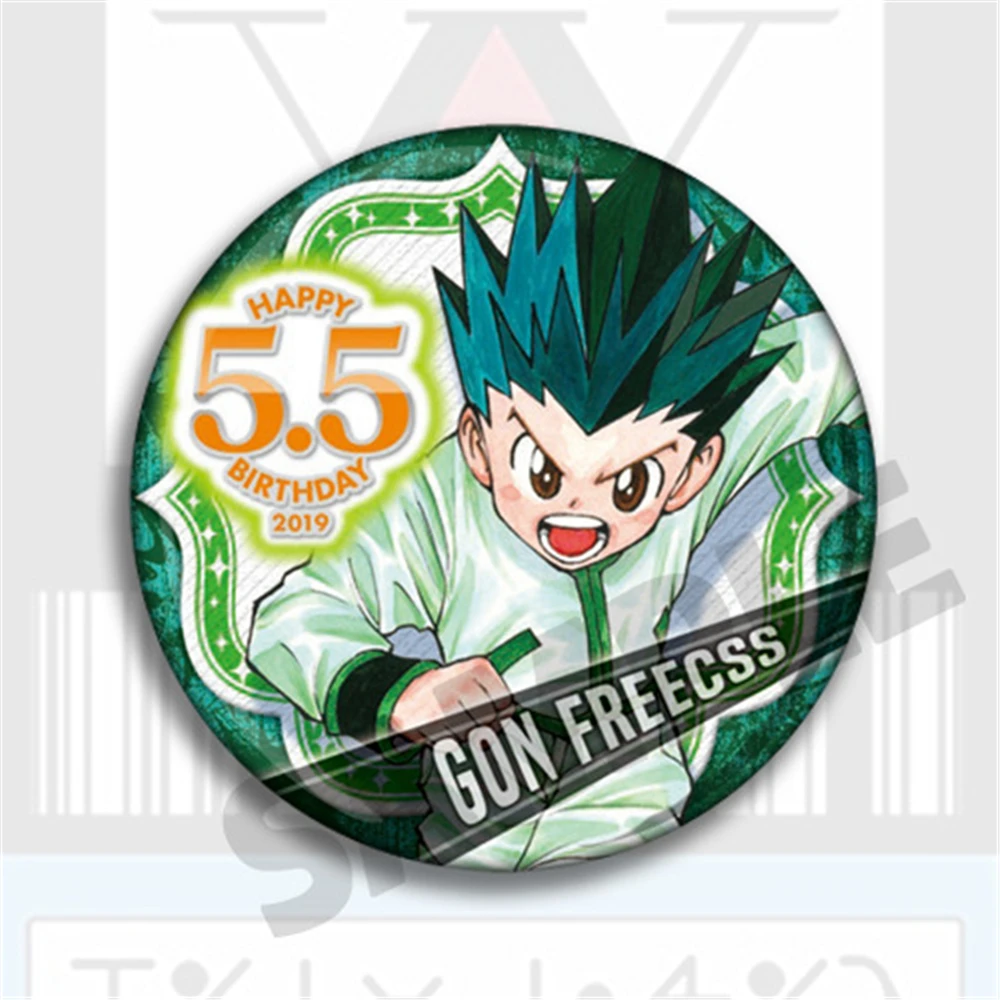 Фото 58 мм Аниме HUNTER×HUNTER Иллюми Золдик Хискоа Морро Мачи Комачине Косплей-костюм Значок-брошь SPTE из жести Реквизит Подарок ﻿ №2