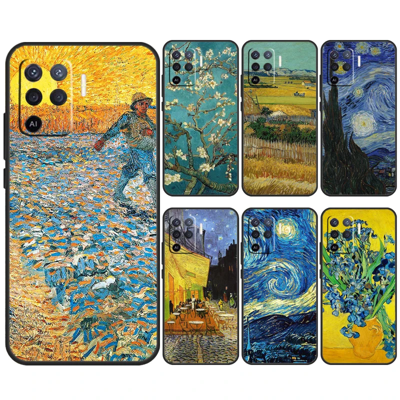 Картина маслом Ван Гога чехол для OPPO A78 A98 A58 A15 A17 A77 A5 A9 A53 A96 A76 A16 A54 A74 A94 A52 A72 A79 A57S