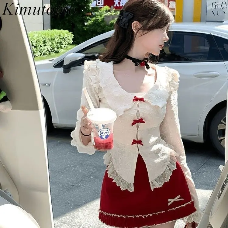 Kimutomo Комплекты из двух предметов Женские наряды Чистый дизайн Ветер 3D Луки