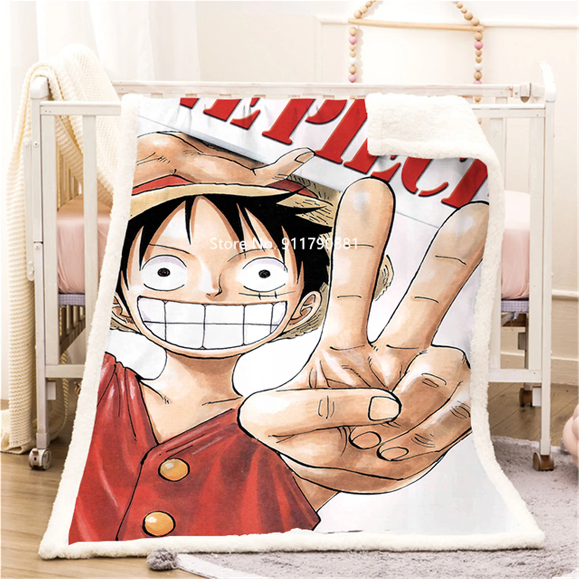 

Bandai Animation Lufei One Piece Series Comfortable Soft Blanket for Children and Adults Sofa Bed Cover Convenient and Practical