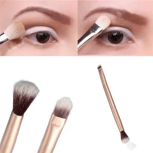 1PC Professional Eye Makeup Brush Double Ended Metal Handle Premium Tapered Concealer Highlighter Ey