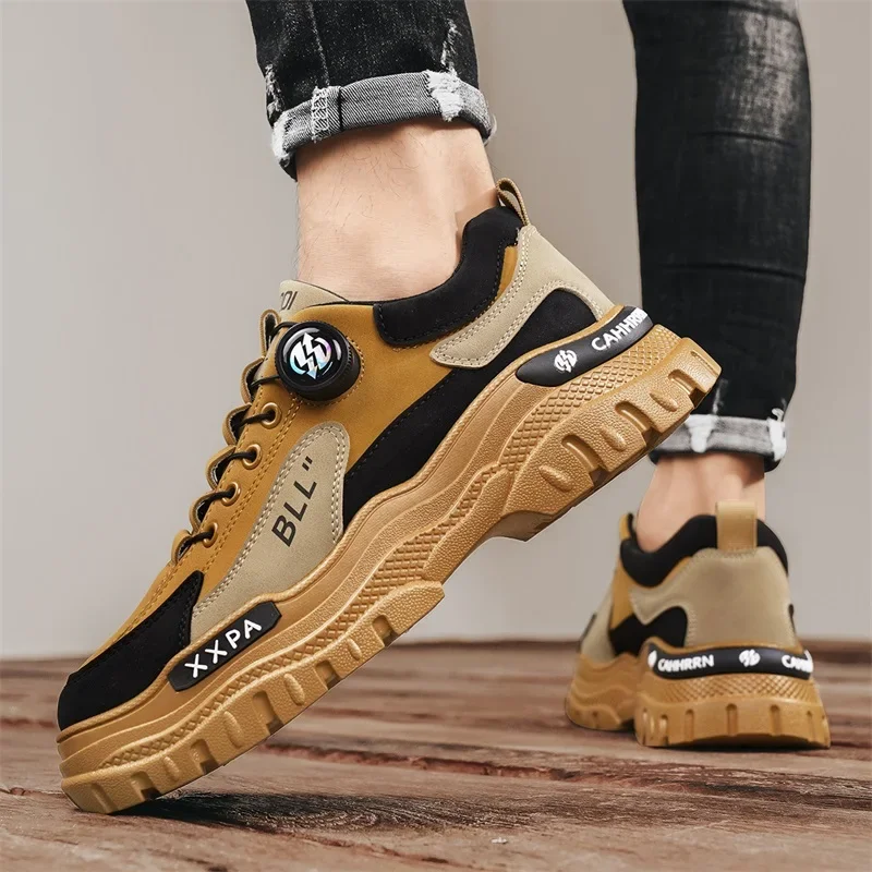 Мужские ботинки повседневная зимняя обувь кожаные ковбойские боевые