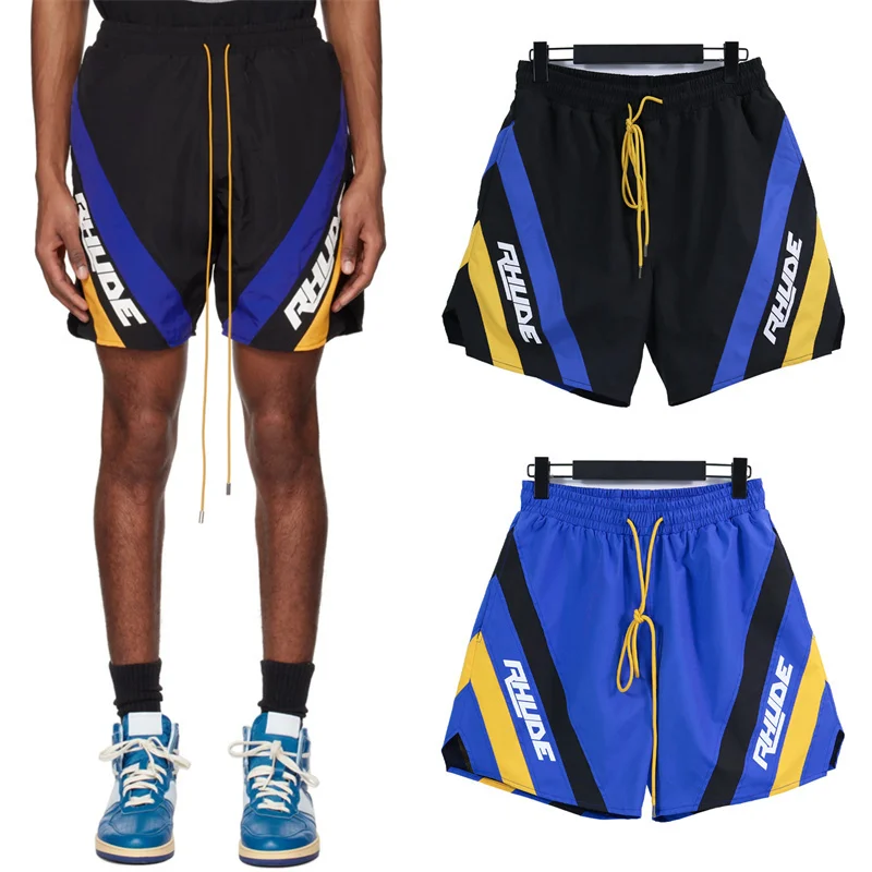

Rhude 2023SS Monogram Printed Side Color Matching Sports Casual Men's Summer Shorts