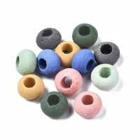 100pcs handmade porcelain european beads loose charm beads large hole spacer beads for craft diy jewelry making 10x7mm