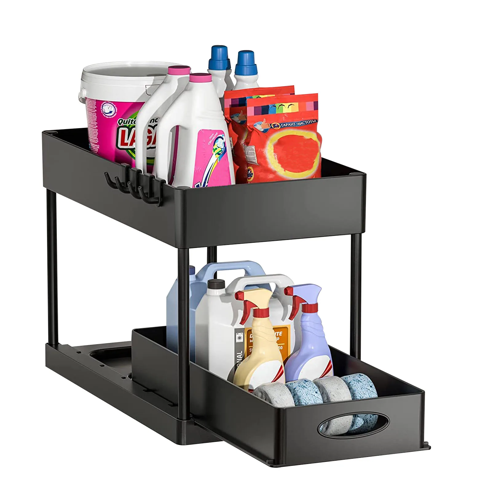 

Under Sink Organizer 2 Tier Bathroom Sink Organizer Simple Trending Organizer Drawer Under Sink Multi-Purpose Metal Organizers