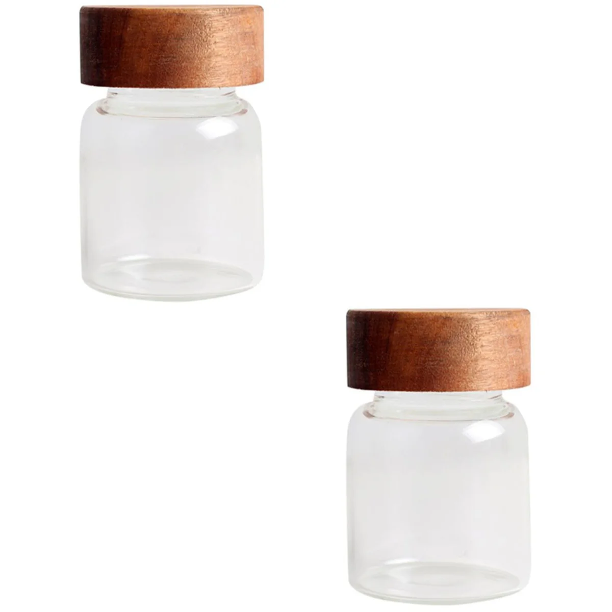 

2pcs Round Honey Canister Food Sealed Storage Container Practical Glass Jar Empty Storage Bottle for Loose Tea Coffee Bean