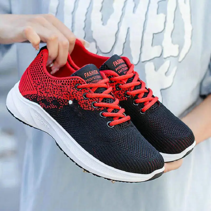 Female tennis sneakers women shoes breathable mesh casual sport shoes woman lace-up women running white shoes Running Shoes Men