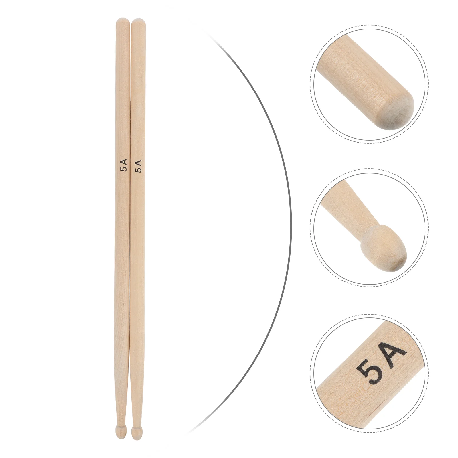 

1 Pair 5a Drum Stick Wooden Mallet Drumsticks Tip Head Drum Sticks Percussion Drumsticks Replacement