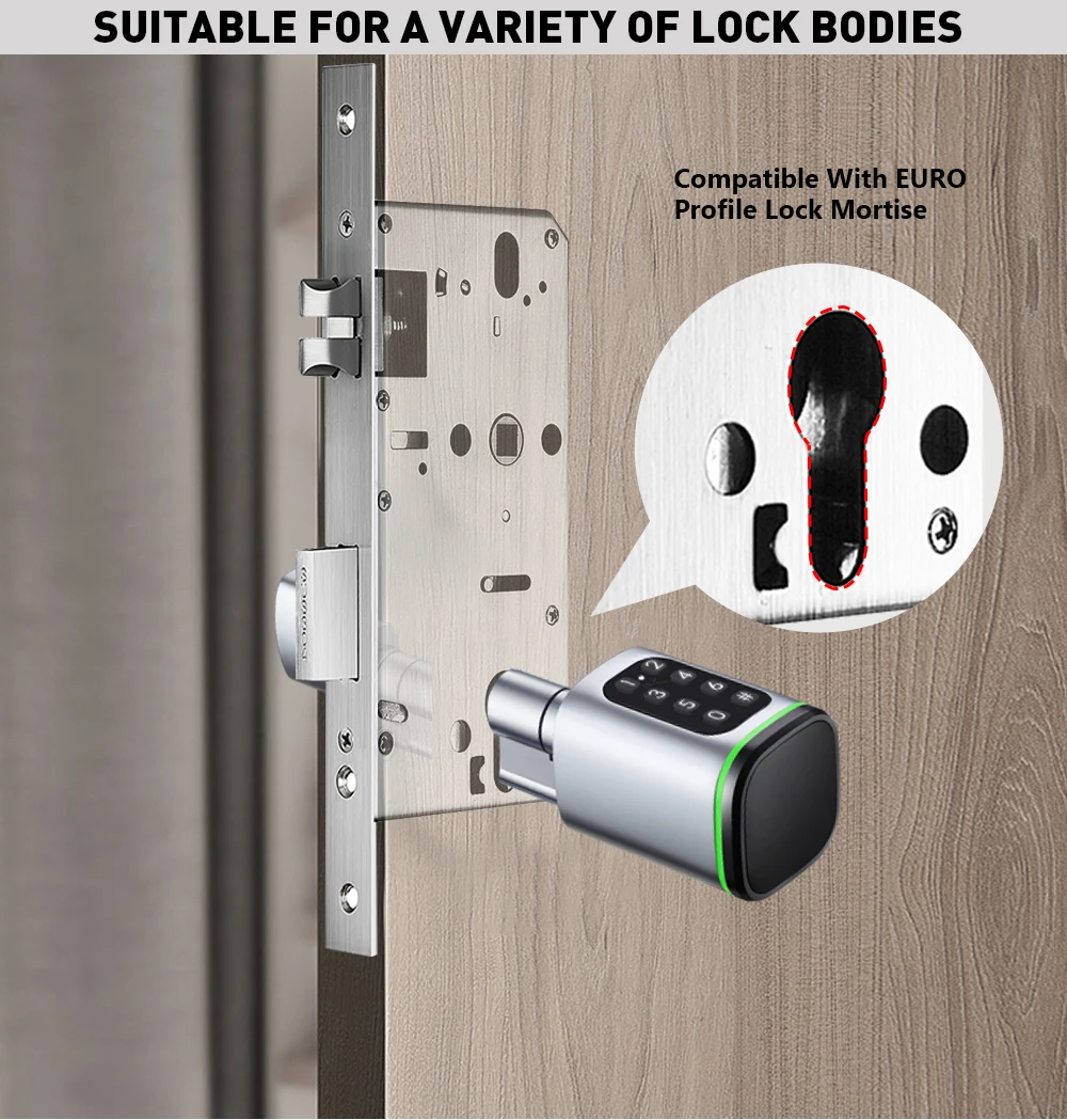 Фото Электронный пароль Tuya TTlock App Control Умный цилиндрический замок с клавиатурой №3
