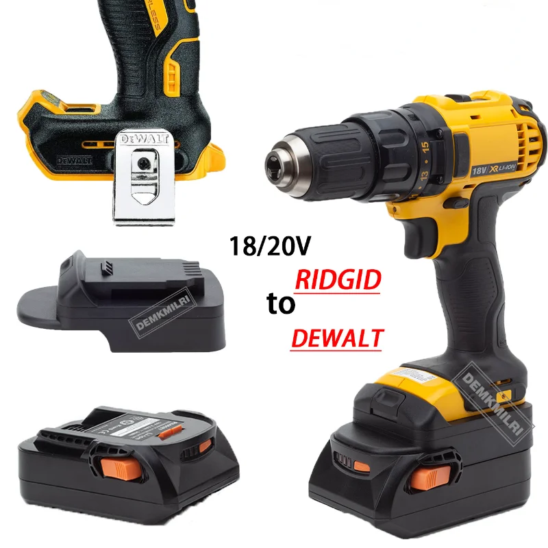 NEW Adapter For Ridgid 18/20V MAX Li-Ion Battery To Dewalt 18V 20V Li-Ion Battery Electric Drill Accessories Tools