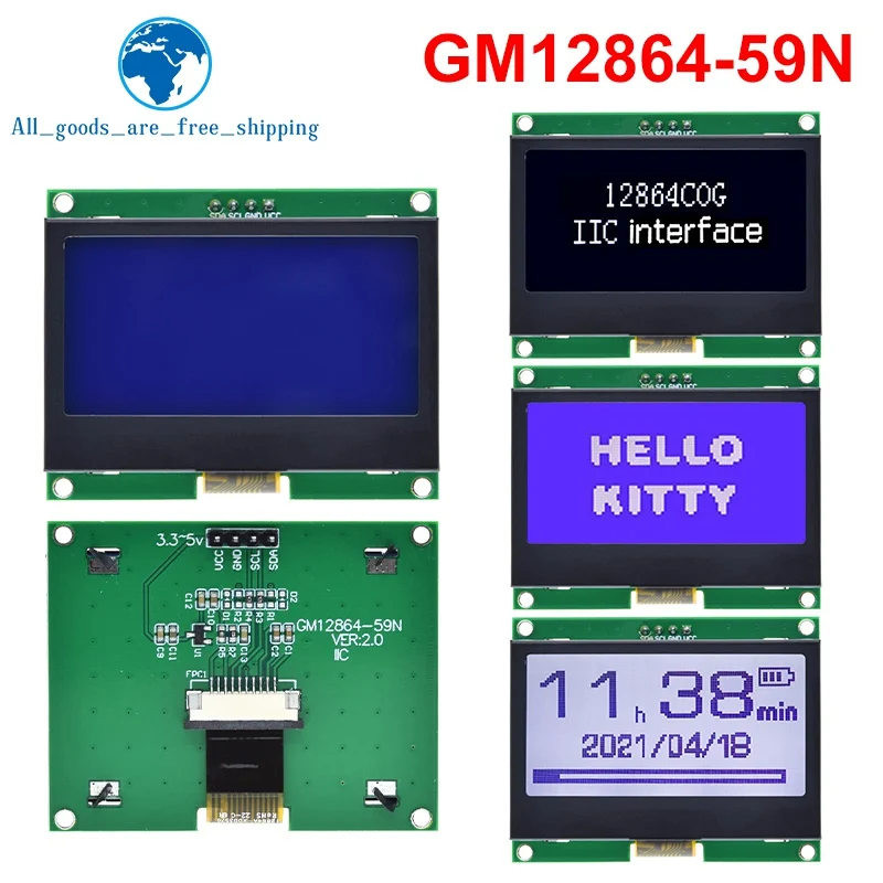 ЖК-модуль TZT 12864 IIC 128X64 I2C ST7567S COG графический экран плата LCM панель 128x64 матричный для