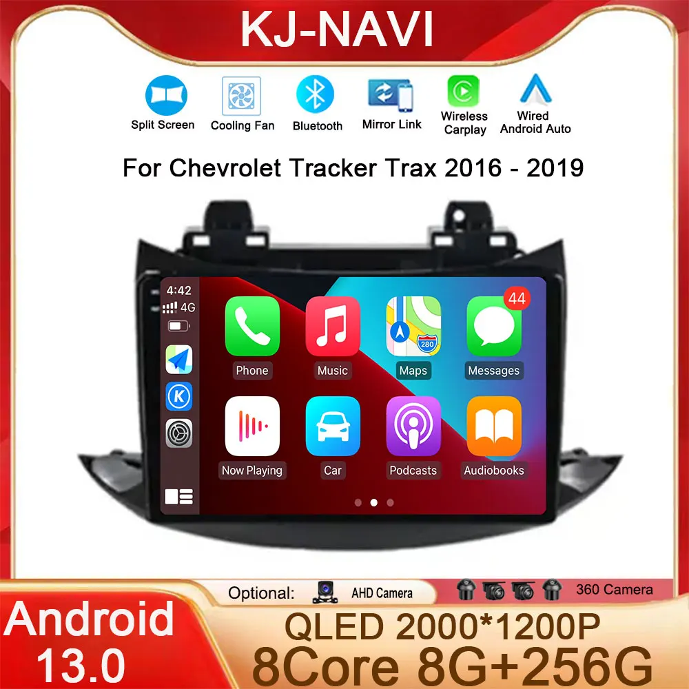 

Car Radio Multimedia Video Player For Chevrolet Tracker Trax 2016 - 2019 Android 13 Navigation GPS DSP IPS WIFI BT Carplay