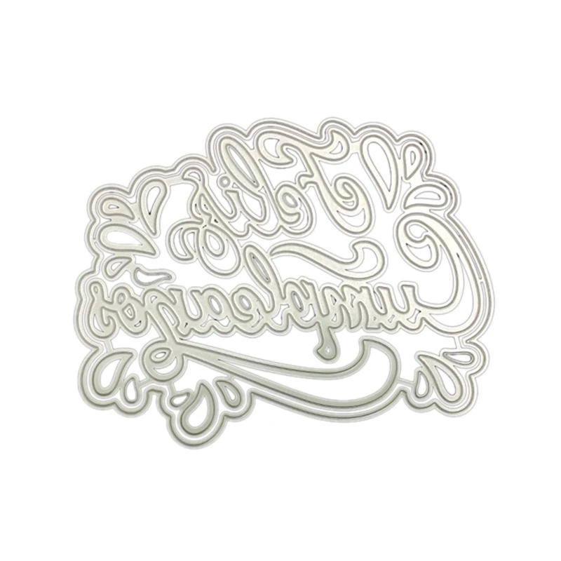 

Metal Die Cut Happy Birthday Cutting Die Letter DIY Word Birthday Party Embossing Stencil for Scrapbook Album Card Decor