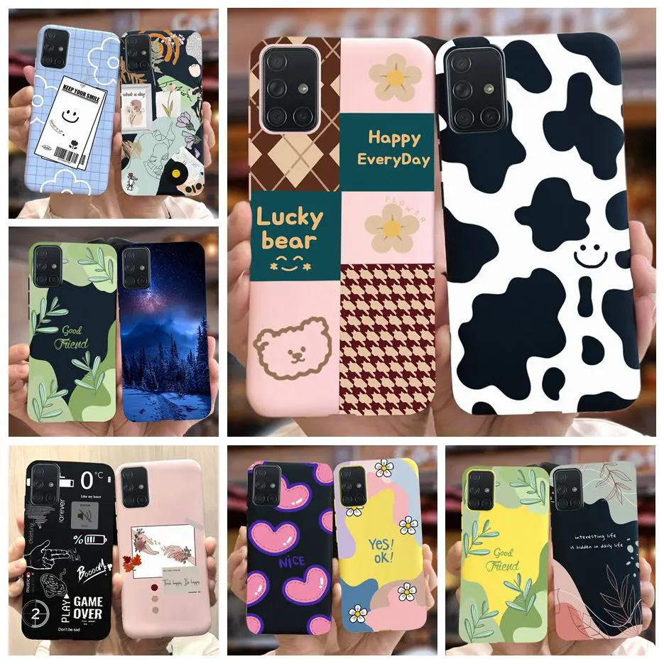 Чехол для Samsung Galaxy A31/A41/A51/A71, мягкий ТПУ чехол-накладка с милым рисунком, для Samsung A315/A415/A515/A715, бампер