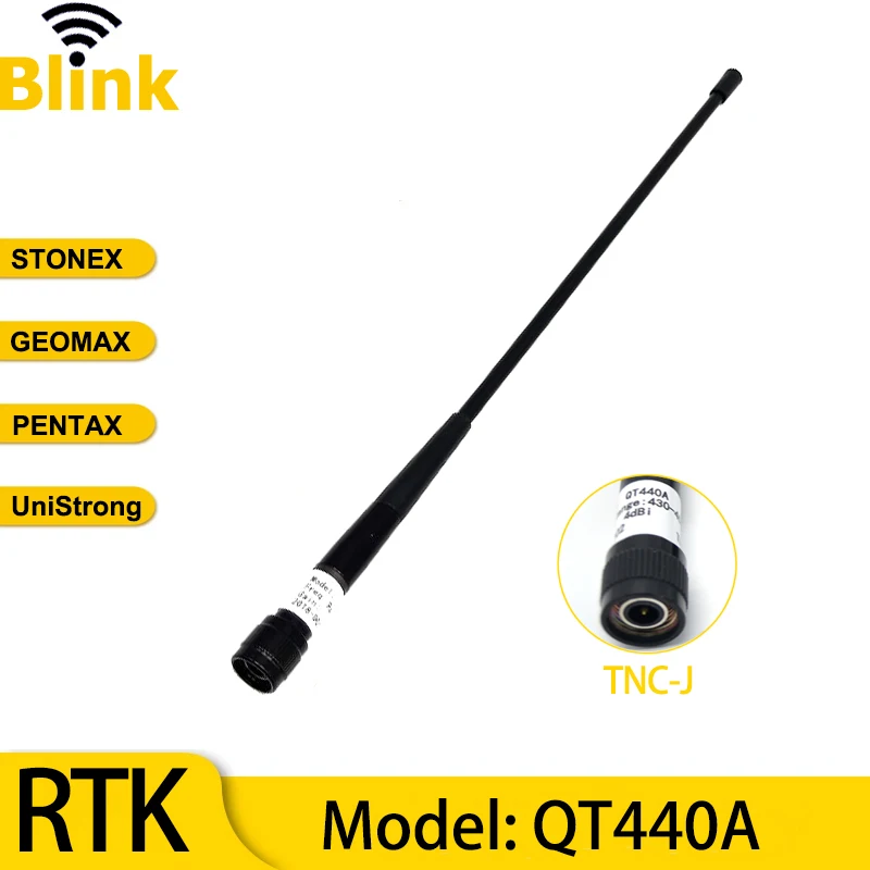 

GNSS Receivers Survey Antenna 4dBi 430-450MHz TNC-J QT440A Radio Whip Antenna for Stonex UniStrong GEOMAX RTK GPS Measure System