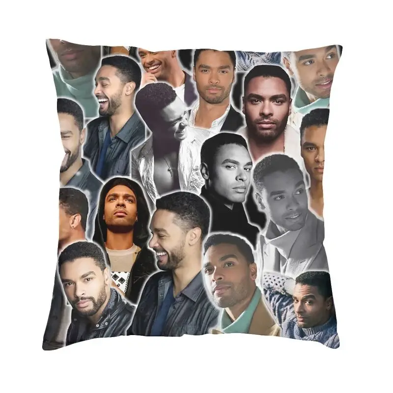 

Bridgerton Aquarius Rege Jean Page Cushion Cover Two Side 3D Print Simon Basset Collage Throw Pillow Case for Sofa Pillowcase