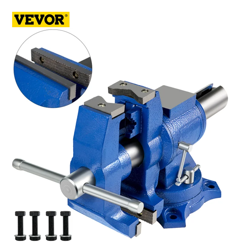 

VEVOR Multipurpose Vise Clamping Force 3000 KG Vise Bench 5-Inch Heavy Duty with 360° Swivel Base and Head Nodular Iron