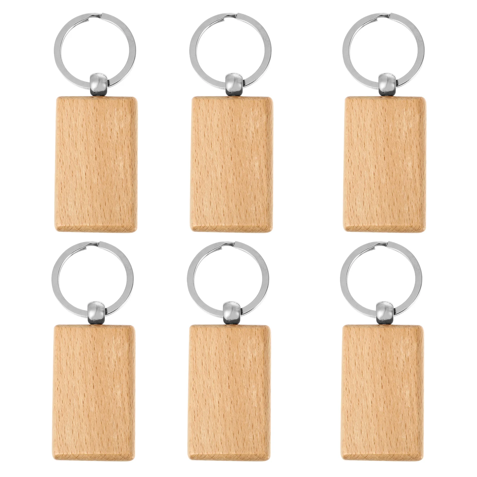 

Keychain Tags Wooden Key Wood Blank Diy Ring Square Tag Keychains Round Hanging Bag Labels Pendant Unfinisheddecorations Slice