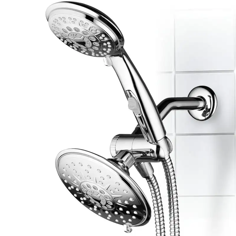 

6-inch Luxury, Dual Shower Head and Handheld Chrome Soffione doccia Fan with water spray Chuveiros modernos para banheiro душ