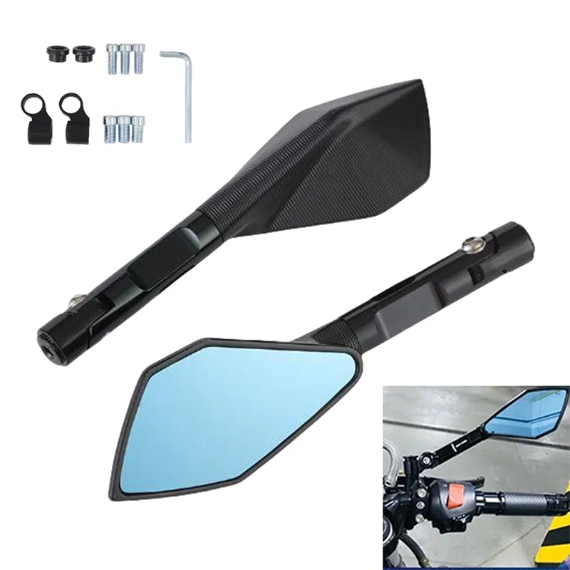 

Универсальные Алюминиевые Боковые Зеркала Для Мотоциклов, Совместимые С KAWASAKI Z750, NINJA250, HONDA R1, R6, FZ6, SUZUKI