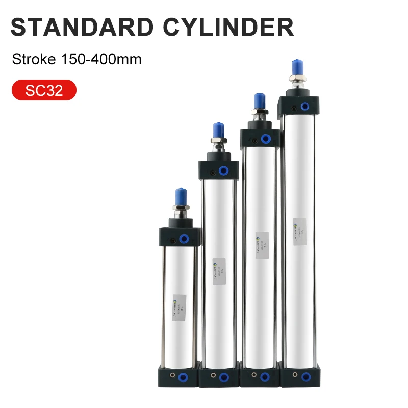 

SC32 Standard Caliber 32mm Stroke 150-400mm Air Cylinder Double Acting Magnetic Aluminum Alloy Pneumatic Cylinder