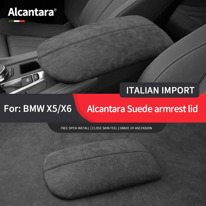 

Для BMW x5x6 Алькантара материал центральный подлокотник-ящик Защитная крышка коробка для хранения из обработанного меха модификация