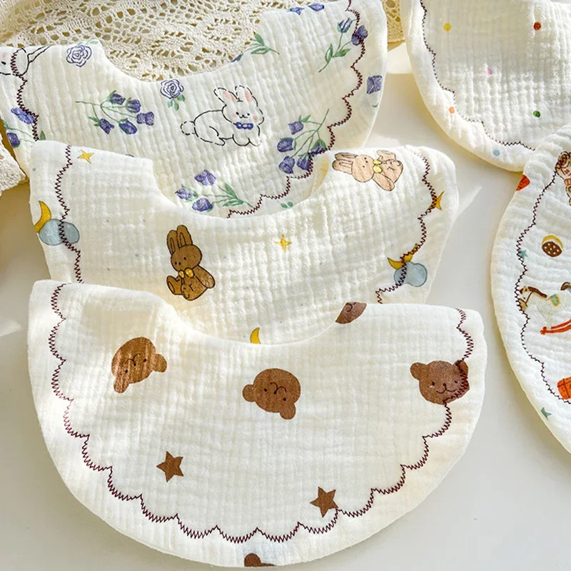 3 шт. Детские хлопковые нагрудники с принтом