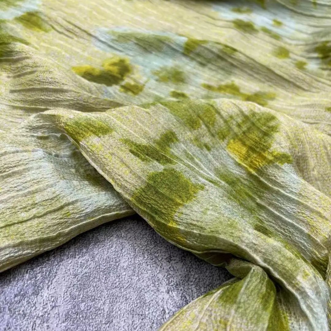 

Summer New Thin High-End Printed Mulberry Silk Clothing Fabric Temperament Shirt Skirt Silk Fabric