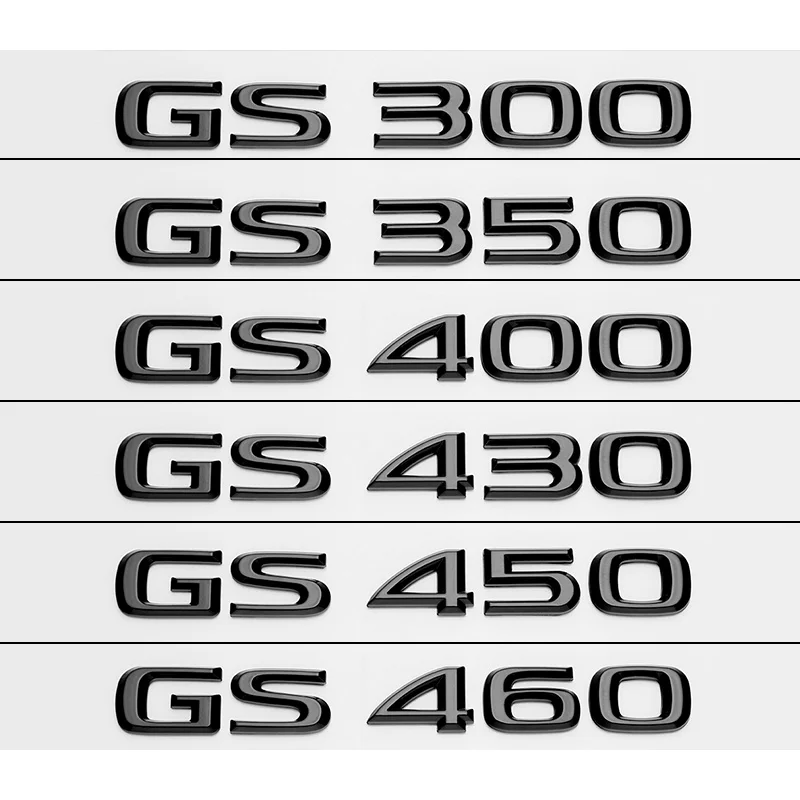 3D Хром глянцевые черные буквы ABS GS250 GS300 GS400 GS430 GS450 GS460 гибридная Эмблема для