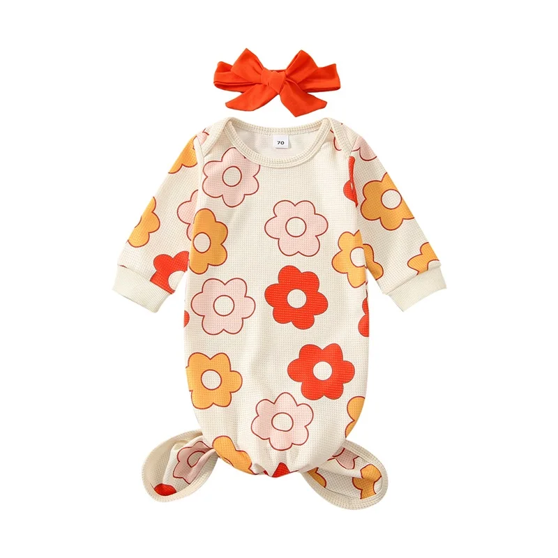 

Infant Newborn Baby Girls Floral Sleep Gown Headband Sleepwear Romper Sleeping Bags Outfits