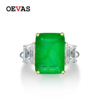 oevas 100 925 sterling silver created moissanite emerald gemstone birthstone wedding engagement ring fine jewelry wholesale