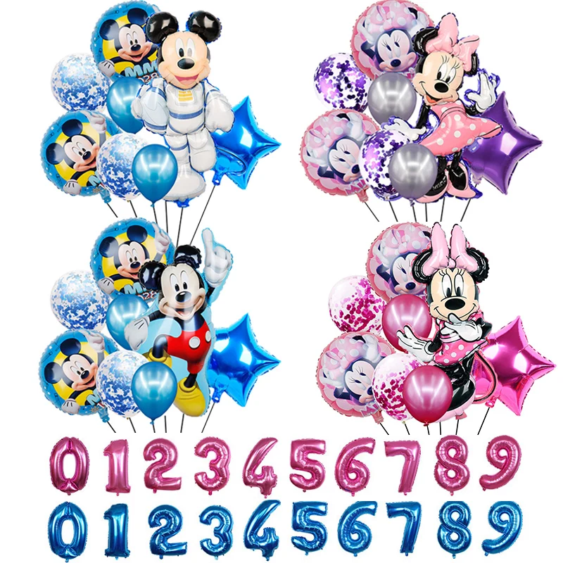 

Disney Cartoon Mickey Mouse Balloon Set Mickey Number Themed Birthday Party Baby Shower Decorations Kids Toys Latex Balloons