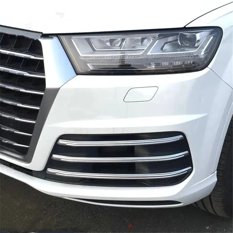 

WELKINRY для Audi Q7 4M 2nd Generation 2016 2017 2018 2019 ABS Хромированная Автомобильная головка передний бампер противотуманная фара зеркальная решетка радиатор отделка