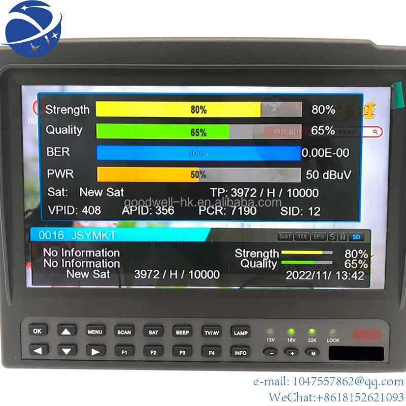 

Made in China TV Star Finder Pro 7 inch LCD Screen H.265 DVB-S/S2/S/T2/T/C AHD Camera Input Satellite Receiver Meter